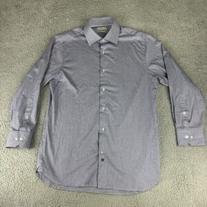 HICKEY FREEMAN Mens Blue Long Sleeve Classic Fit Button Up Shirt Size 15-15.5 32
